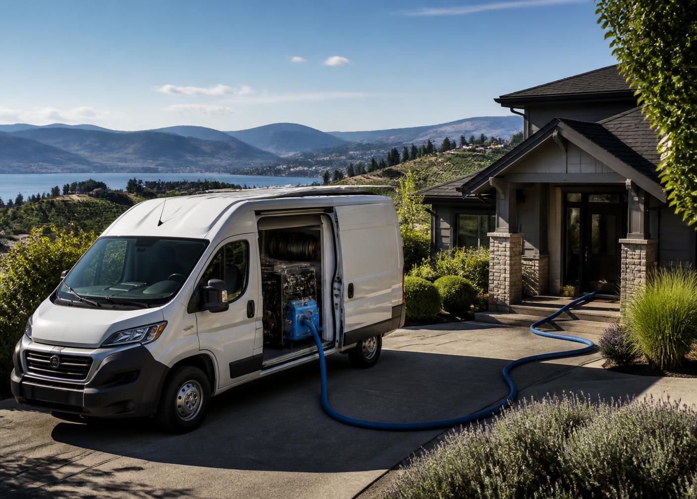 A Pro-Steam Plus van-mounted cleaning unit at work in the Okanagan